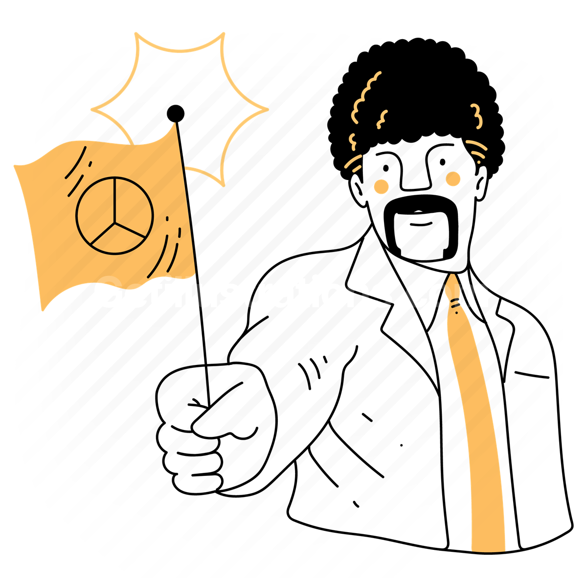 pulp fiction, flag, peace, sign, man, afro, movie, reference